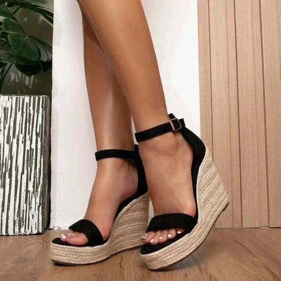 Women's Wedge Heel Espadrilles Sandals With Waterproof Platform And Ankle Strap - Picture 4 of 6
